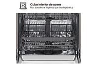 LG DF355FP lavavajillas de 14 servicios con 9 programas, LED táctil y tercera bandeja en acero inoxidable.