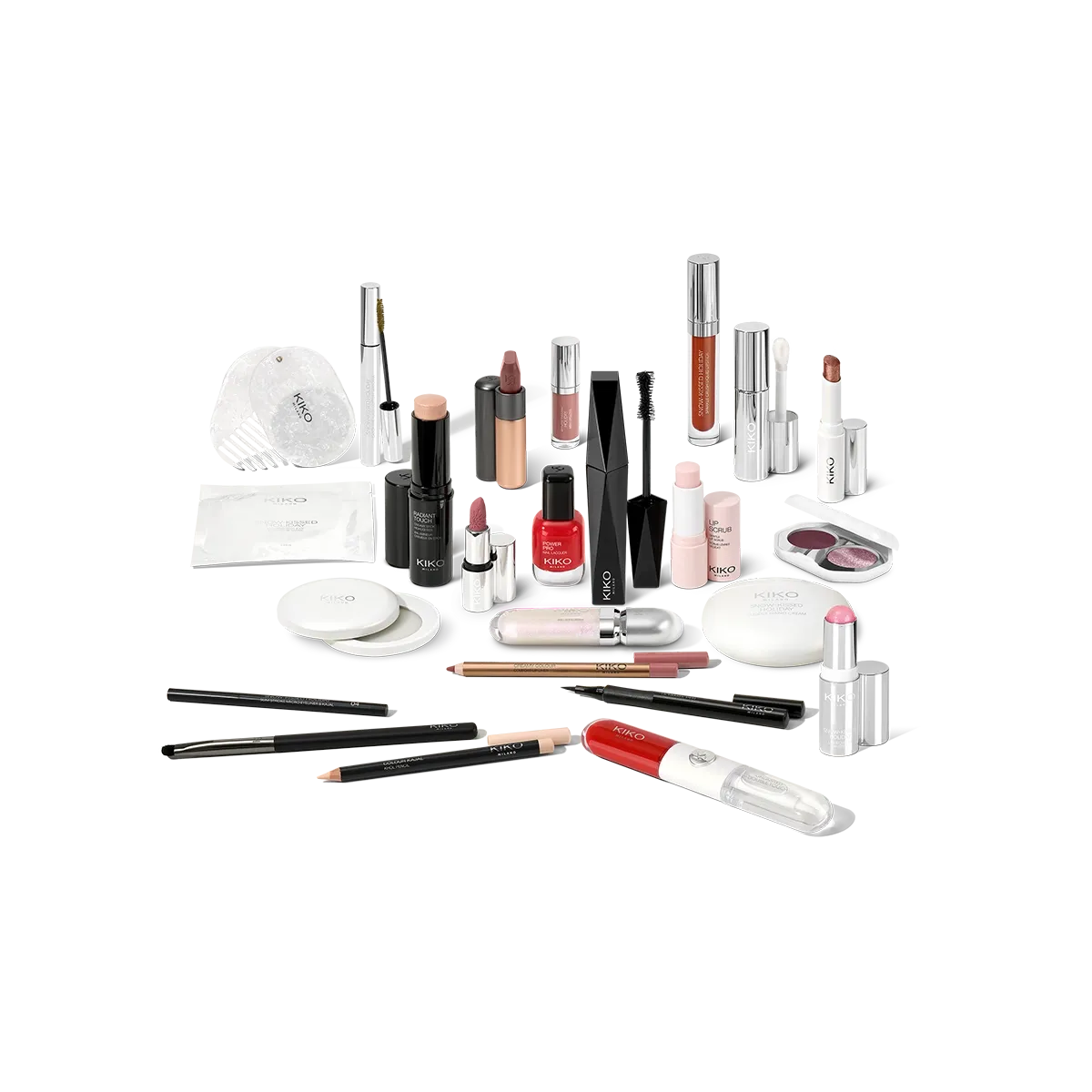 Calendario de Adviento KIKO MILANO Snow-Kissed Holiday con 24 sorpresas de maquillaje, skincare y accesorios.