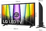 LG 32" LED TV 32LQ630B6LA with HD display and α5 Gen5 AI Processor in black, showcasing smart TV features.