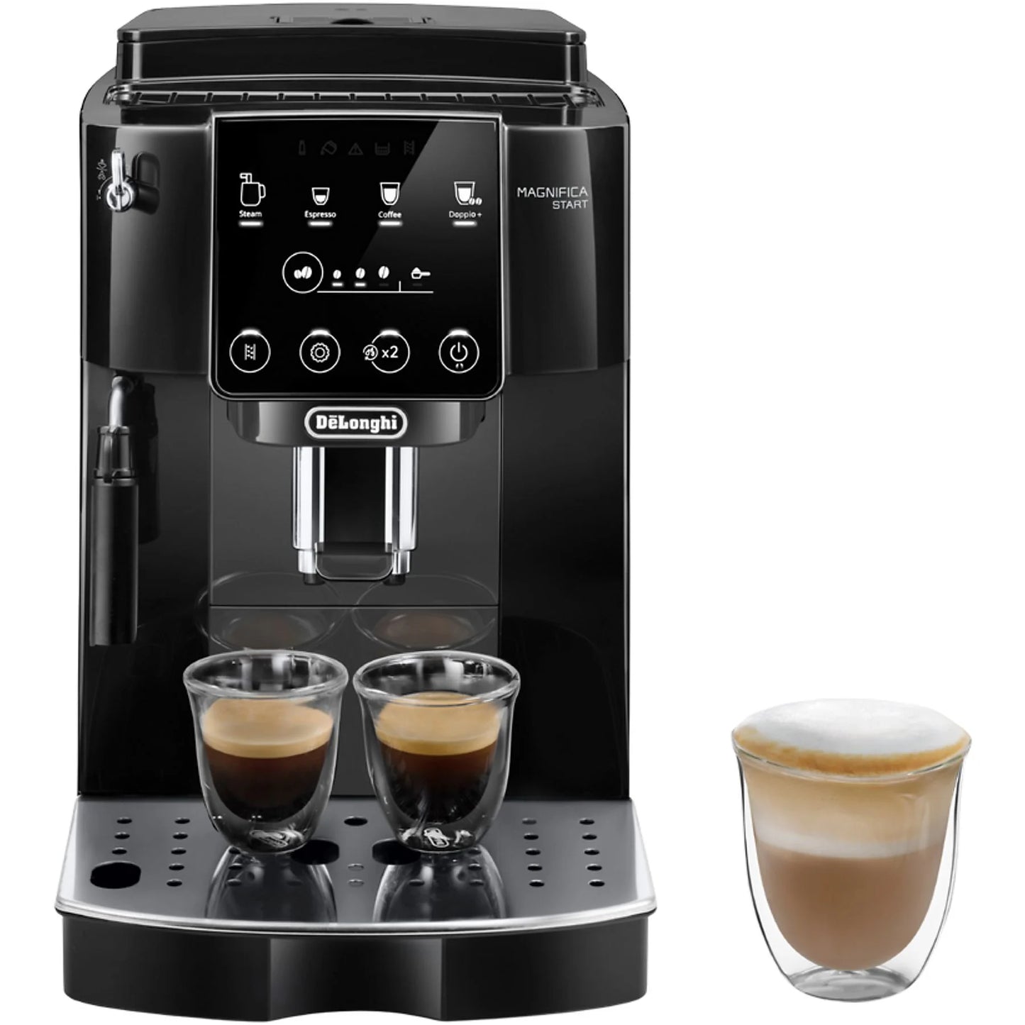 De'Longhi Magnifica Start ECAM220.21.BG superautomática con molinillo, vaporizador y diseño negro elegante.