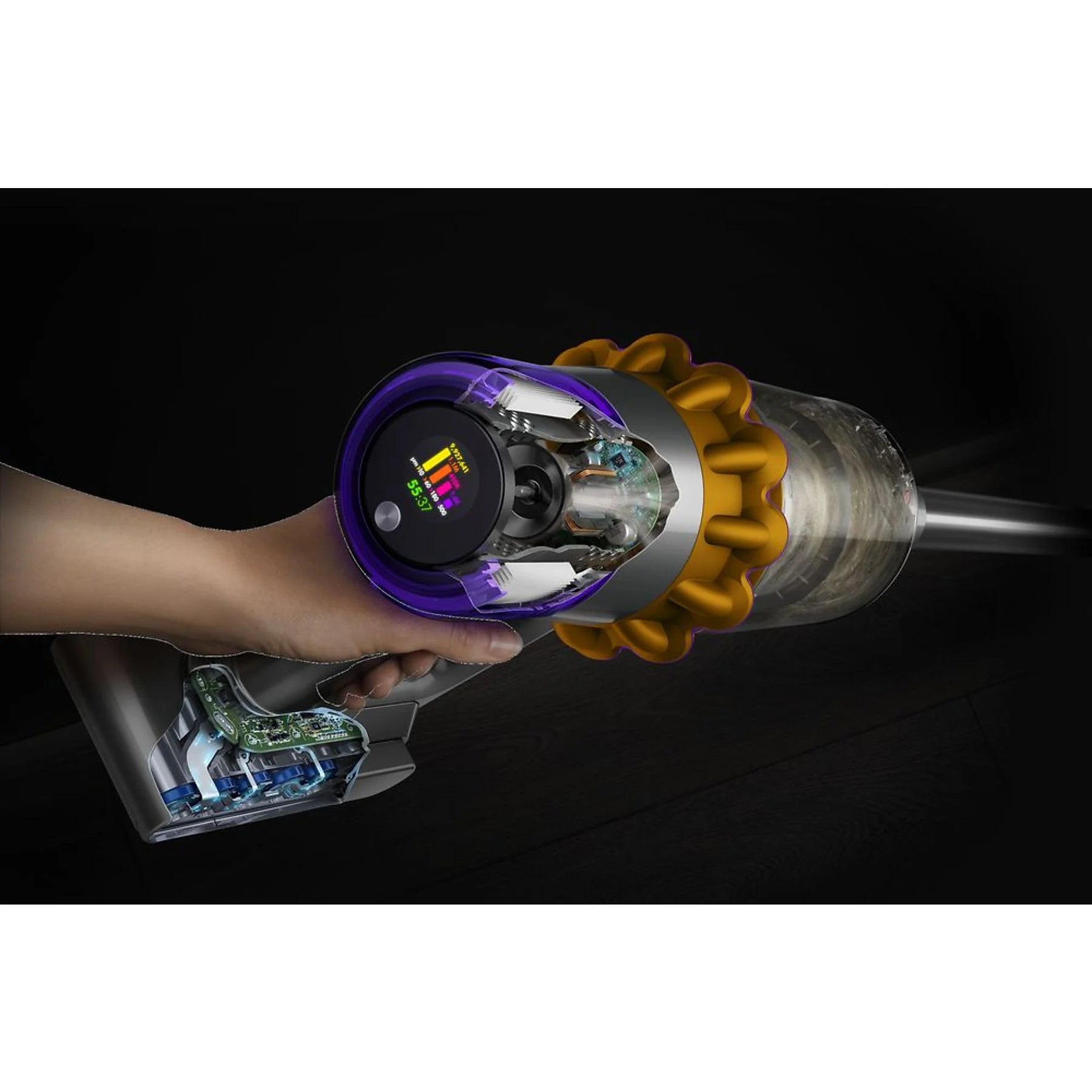 Dyson V15 Detect™ Absolute cordless vacuum cleaner with laser technology and 240 AW suction power.