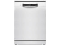 Bosch SMS4HVW02E dishwasher in white, 14 place settings, 60 cm, featuring Home Connect and ActiveWater technology.