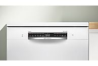 Bosch SMS4HVW02E dishwasher in white, 60 cm, 14 place settings, featuring Home Connect and ActiveWater technology.