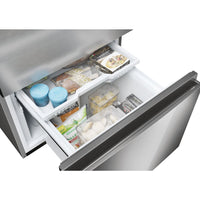 Haier Combi 3D 60 Series 5 refrigerator, No Frost, 205 cm, 414 l, stainless steel with Direct Access and Wi-Fi features.