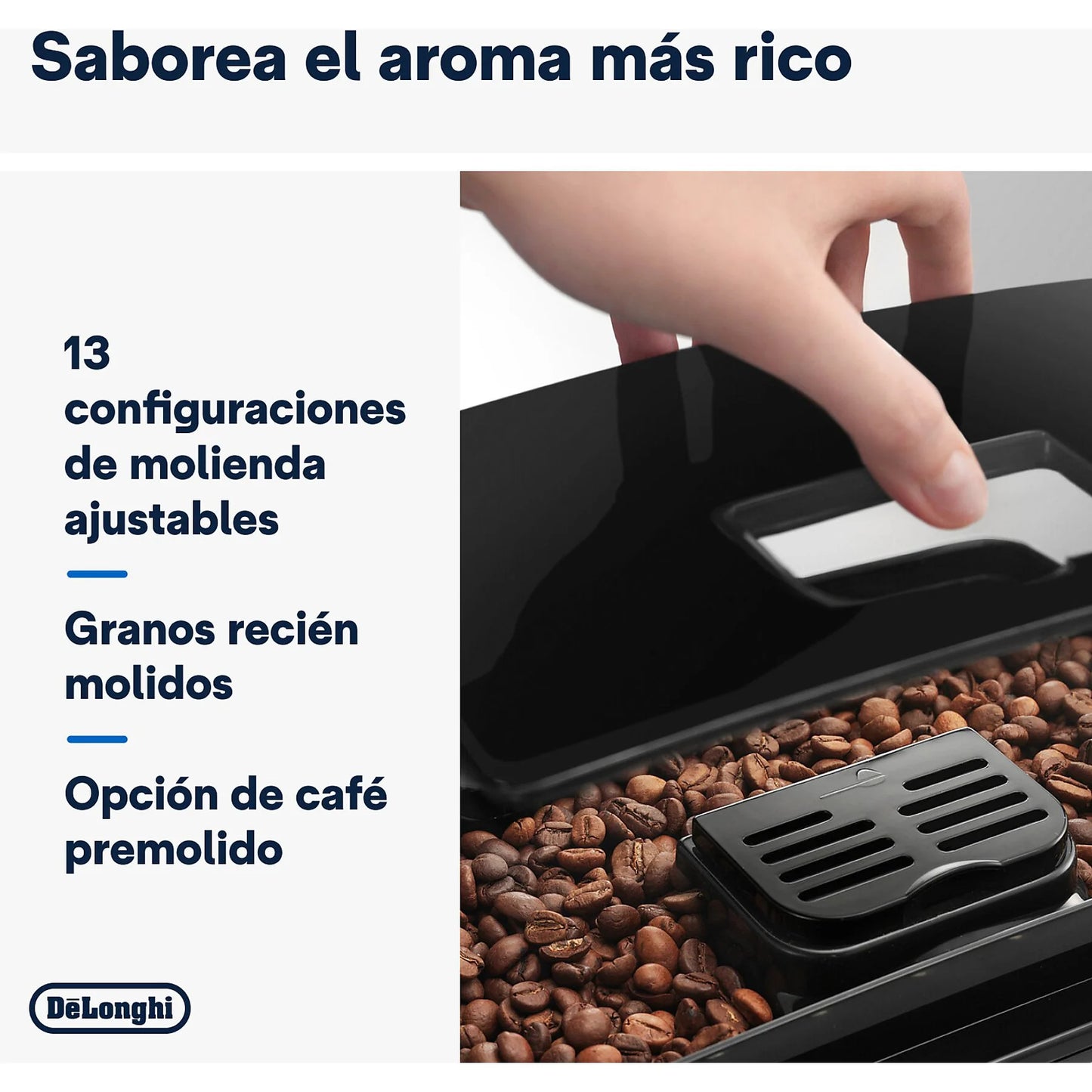 De'Longhi Magnifica S ECAM22.113.B superautomatic coffee maker with grinder, steam wand, and black finish.