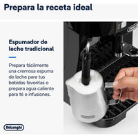 De'Longhi Magnifica S ECAM22.113.B superautomática negra con molinillo, sistema Thermoblock y vaporizador.