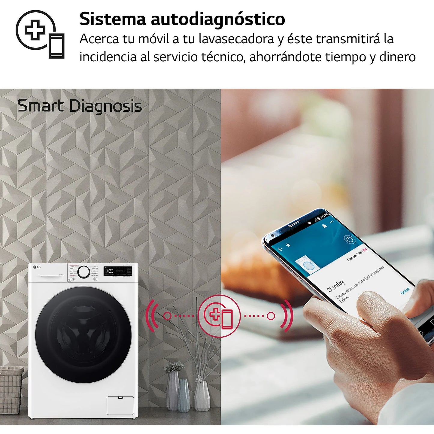 LG F2DR5S09A1W washer dryer, 9 kg+5 kg capacity, 1200 rpm, white, featuring 12 wash programs.