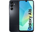 Samsung Galaxy A16 LTE mobile phone in black with 128 GB storage, 4 GB RAM, and 6.7" FHD+ Super AMOLED display.