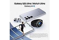 Samsung Galaxy S25 Ultra in Titanium Black, showcasing 6.9" WQHD+ display and sleek design.