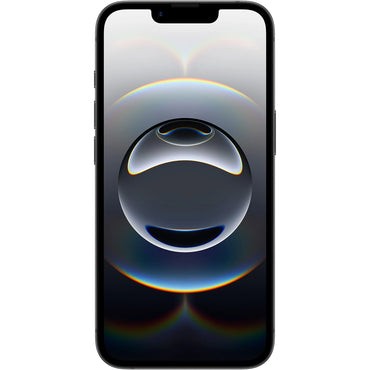 Apple iPhone 16e in black, featuring a 6.1" OLED Super Retina XDR display and 128 GB storage, powered by A18 chip.