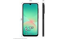 Samsung Galaxy A26 5G smartphone in black, featuring a 6.7" FHD+ Super AMOLED display and 256 GB storage.