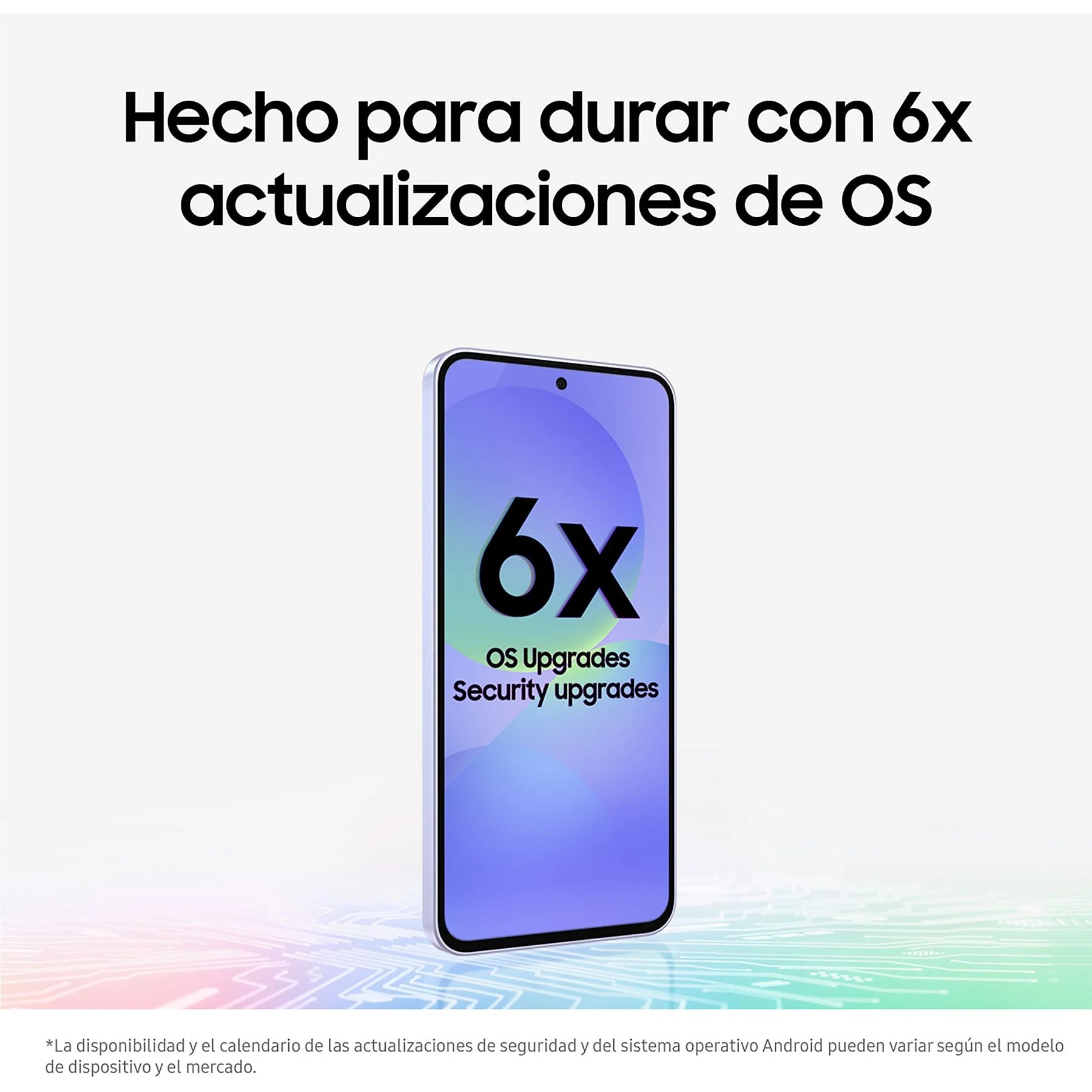 Samsung Galaxy A36 5G smartphone in black, featuring 256 GB storage, 8 GB RAM, and 6.7" FHD+ Super AMOLED display.