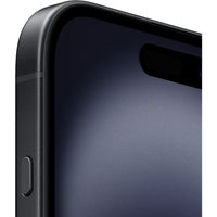 Apple iPhone 16 in black, 128 GB, 5G, featuring 6.1" OLED Super Retina XDR and A18 Bionic chip.