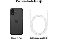 Black Apple iPhone 16 Plus with 128 GB storage, 6.7" OLED Super Retina display, and A18 Bionic chip.