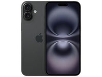 Black Apple iPhone 16 Plus with 128 GB, 5G, and 6.7" OLED Super Retina XDR display, showing sleek design and features.