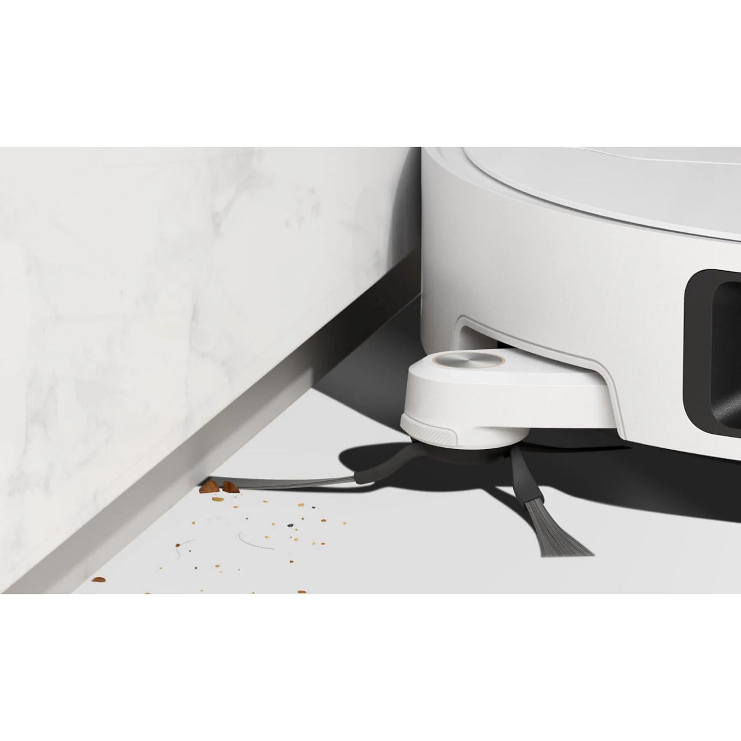 Dreame L40 Ultra robot friegasuelos in white with LDS, RGB lights, and 3D structured light, showcasing its sleek design.