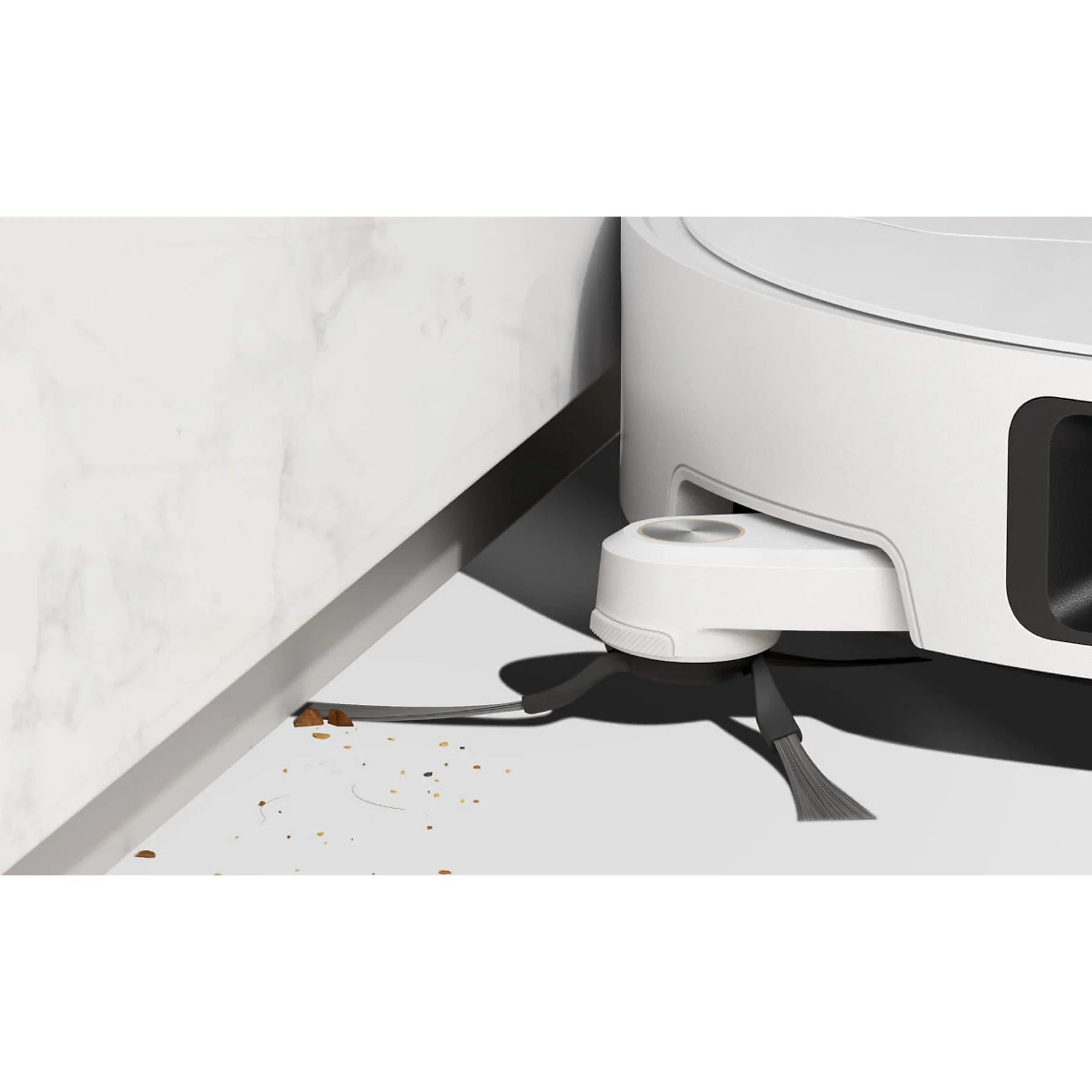 Dreame L40 Ultra robot friegasuelos in white with LDS, RGB lights, and 3D structured light, showcasing its sleek design.