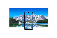 Samsung Galaxy A17 5G smartphone in blue, showcasing a 6.7" FHD+ Super AMOLED display and sleek design.