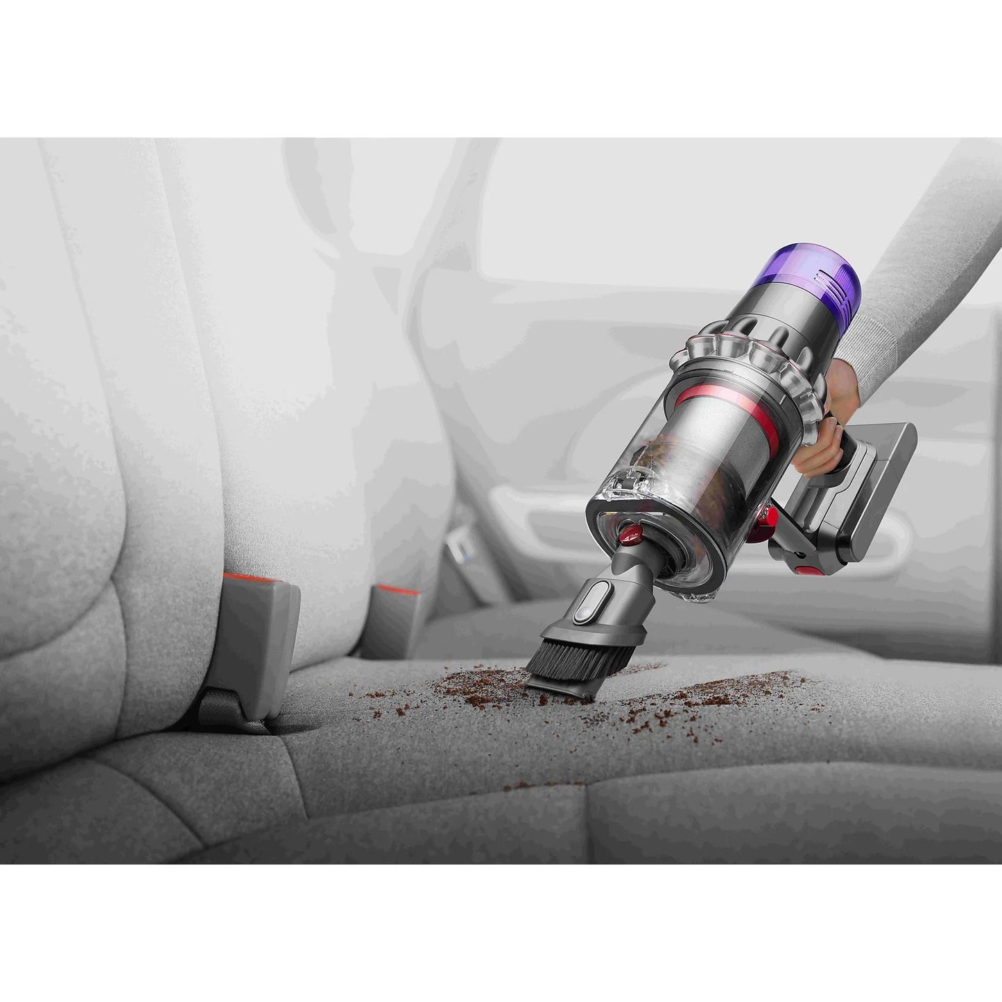 Dyson V15 Origin cordless vacuum with laser brush, showcasing its sleek design and advanced suction power.