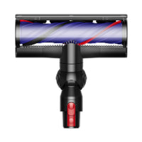 Dyson V8™ Cyclone stick vacuum in black with 150W suction power and 60-minute runtime, featuring various accessories.