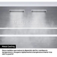 Samsung RB38C705CS9/EF combi refrigerator with All Around Cooling, 203 cm tall, 390 l capacity in stainless steel finish.