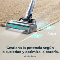 Cecotec Conga Rockstar RS70 Pet Flex black and gold cordless vacuum cleaner with pet brush and 65 min battery life.