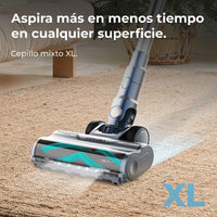 Cecotec Conga Rockstar RS70 Pet Flex vacuum cleaner in black and gold, designed for pet hair with a cordless 65 min battery.