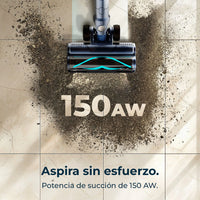 Cecotec Conga Rockstar RS70 Pet Flex cordless vacuum cleaner in black and gold with pet brush and 65 min battery life.