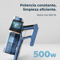 Cecotec Conga Rockstar RS70 Pet Flex black and gold stick vacuum cleaner with pet brush, 500W power, and 65 min battery life.