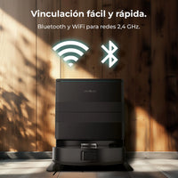 Cecotec Conga X50 robot friegasuelos in black, featuring laser navigation and spin mopping capabilities.