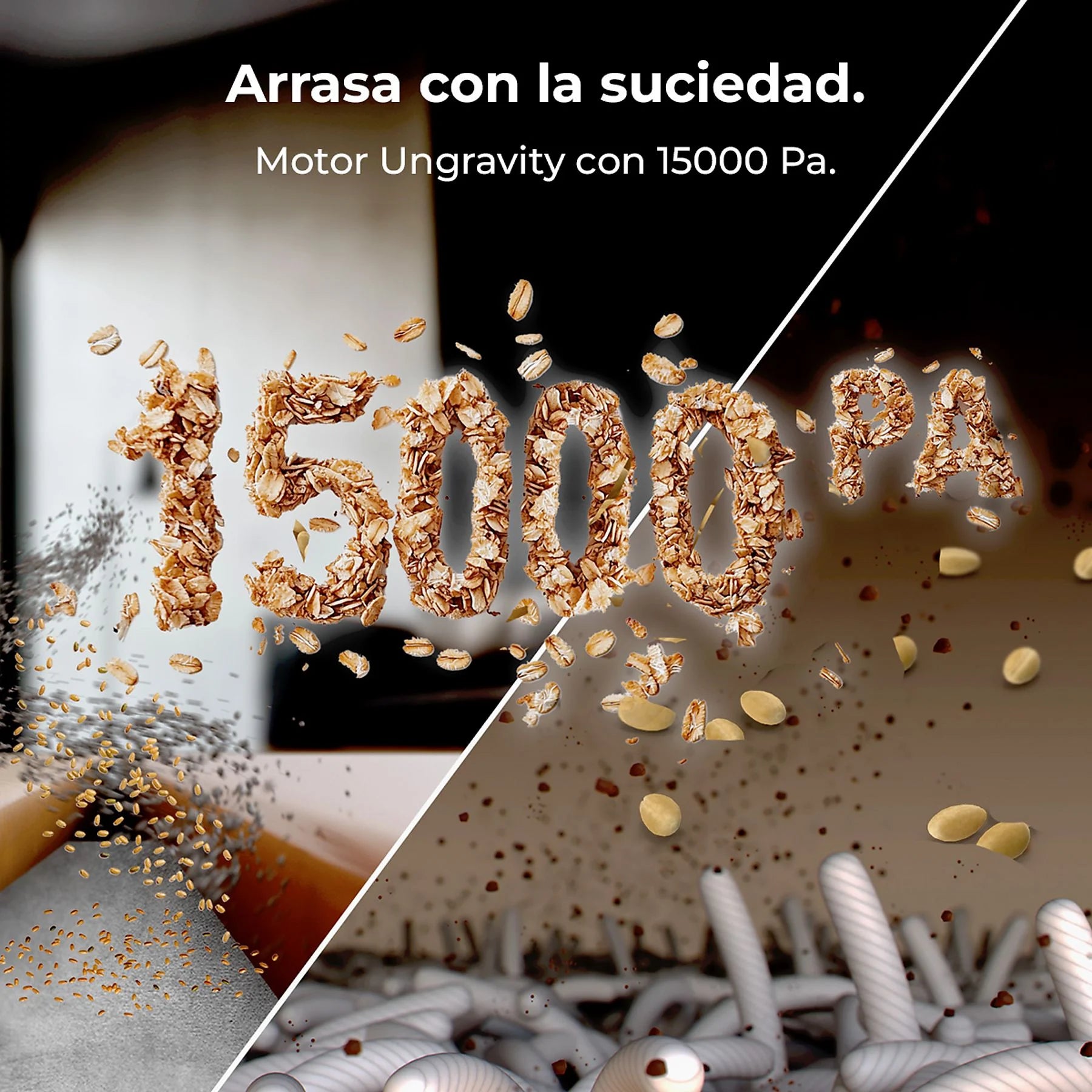 Cecotec Conga X50 robot friegasuelos in black, featuring laser navigation and spin mopping technology.