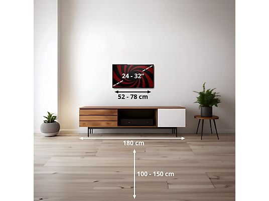 LG 32" LED TV 32LR60006LA with Full HD display and α5 AI Processor in sleek black design.