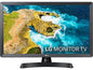 LG 24TQ510S-PZ 24" LED Smart TV in black, featuring HD resolution and DVB-T2 tuner.