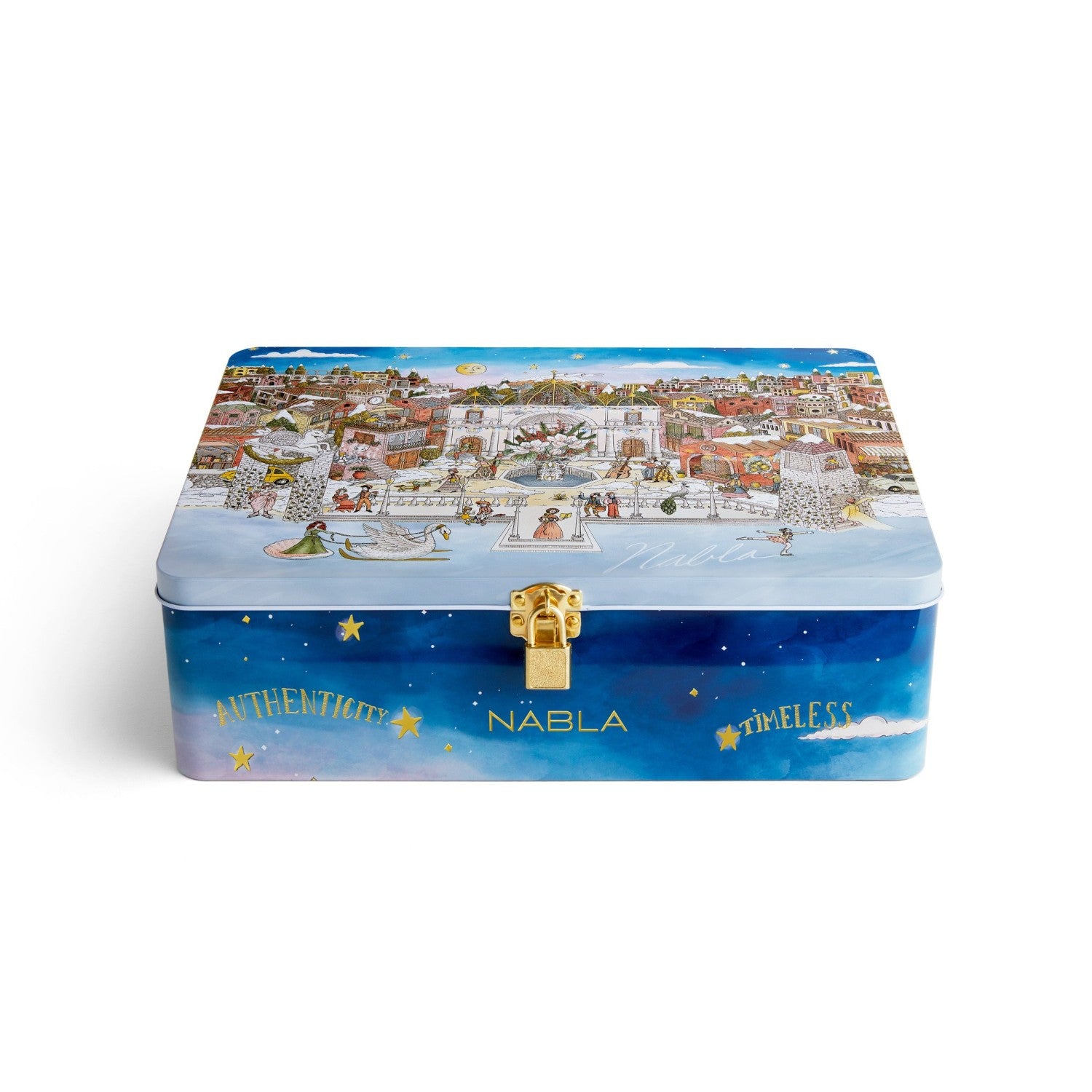 Calendario de Adviento NABLA 2025 con 15 sorpresas en un estuche metálico coleccionable y 4 productos inéditos.