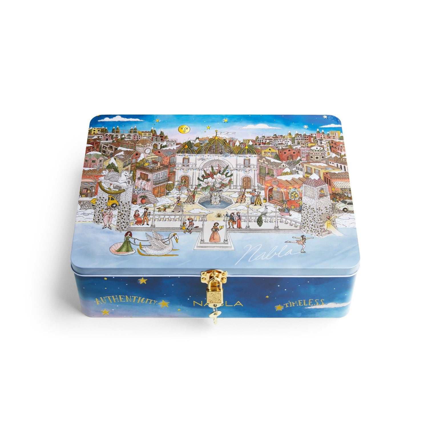 Calendario de Adviento NABLA 2025 con 15 sorpresas FULL SIZE y estuche metálico coleccionable.