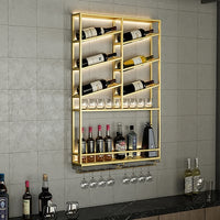 Estante industrial de pared para vino negro con capacidad para 6 botellas y 2 estantes, ideal para decoración.