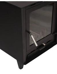 Estufa de leña Prensa Stove RALPH FR500, insertable, 8.8 kW, diseño elegante y eficiente con 79% de eficiencia.