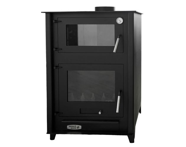 Estufa de leña Prensa Stove ETNA 13 kW con horno, fabricada en acero de 4 mm, EcoDesign 2022.