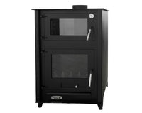 Estufa de leña Prensa Stove ETNA 13 kW con horno, fabricada en acero de 4 mm, EcoDesign 2022.