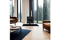Estufa de leña Prensa Stove TEIDE de 12,6 kW en acero, diseño EcoDesign 2022, calienta hasta 220 m³.