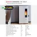 Estufa de pellets Stove Canadian Compacta blanca de 5 kW, diseño moderno y eficiente en calefacción.