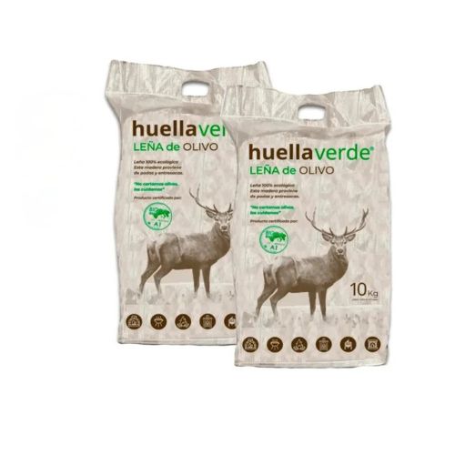 Lote de 50 sacos de leña de olivo, 500 kg, con aroma agradable, ideal para combustión lenta, lista para usar.