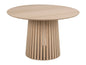 Mesa NORSICA 625 in light oak, 120 cm diameter and 75 cm height, showcasing a round dining table design.